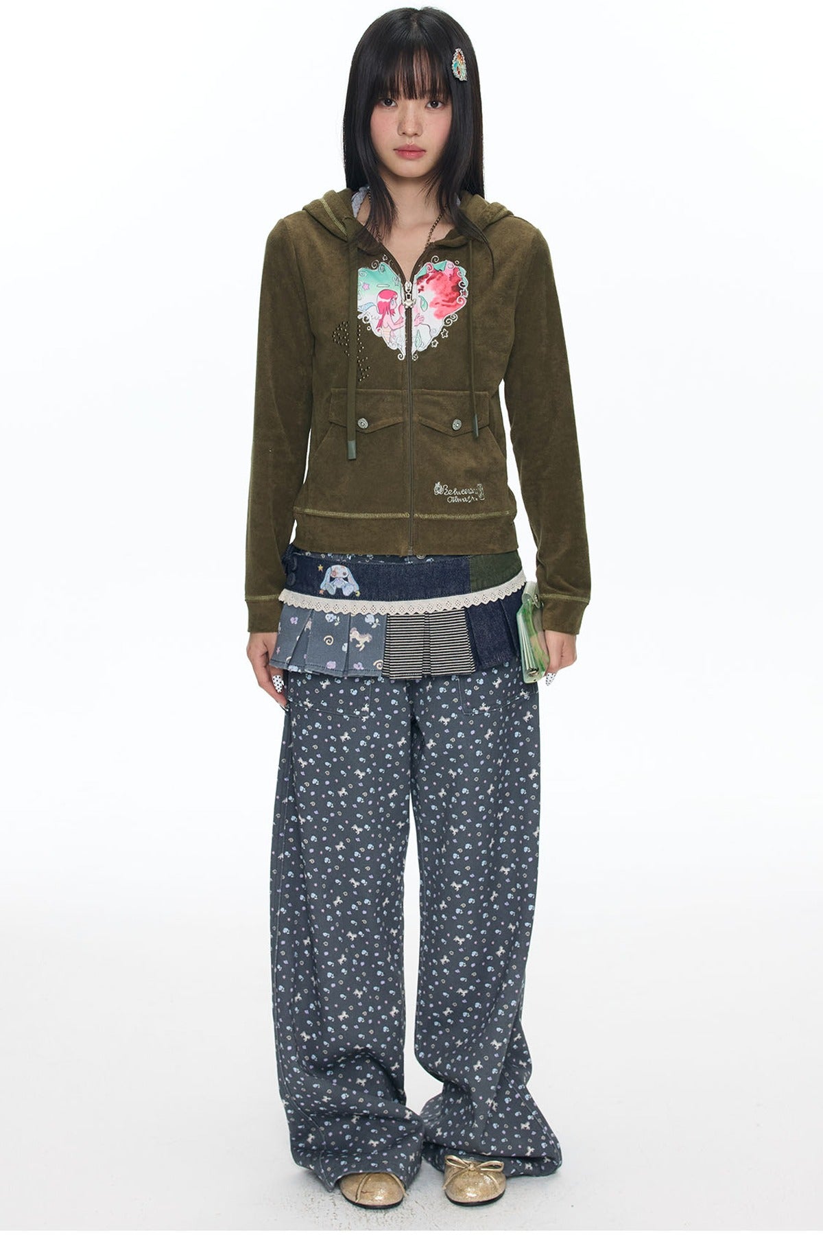 Vintage Green Swirl Heart Jacket