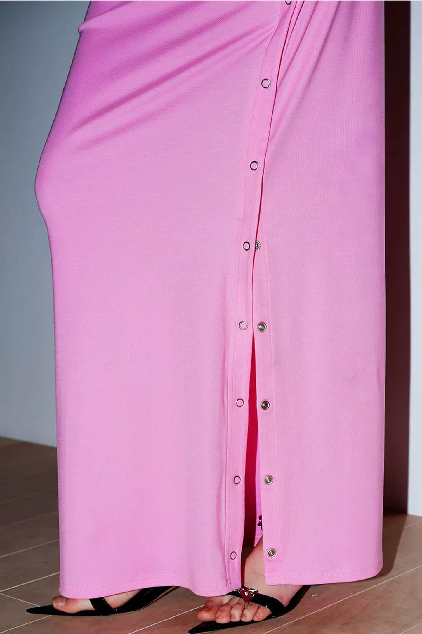 Retro Color-Block Lyocell Skirt