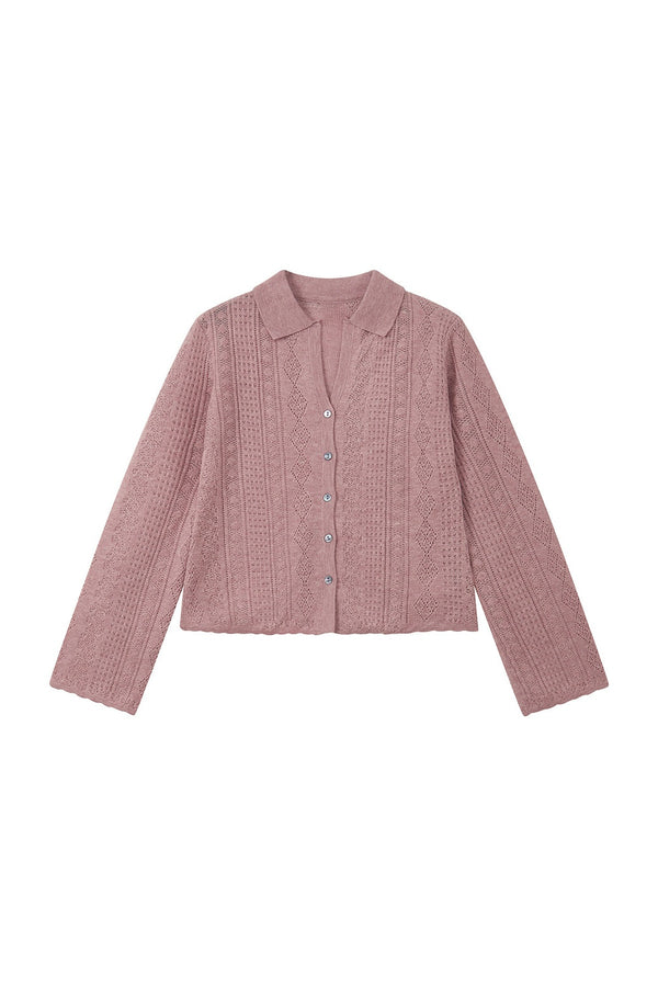 Lightweight Hollow Knit Cardigan