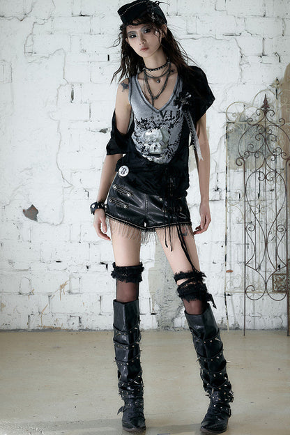 Vintage Asymmetrical Printed Top