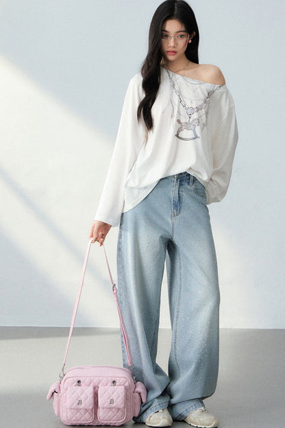 Pony Necklace Off-Shoulder Top Set-Up