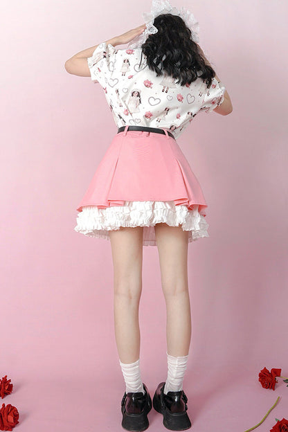 Heavenly Pleated Lace Skirt