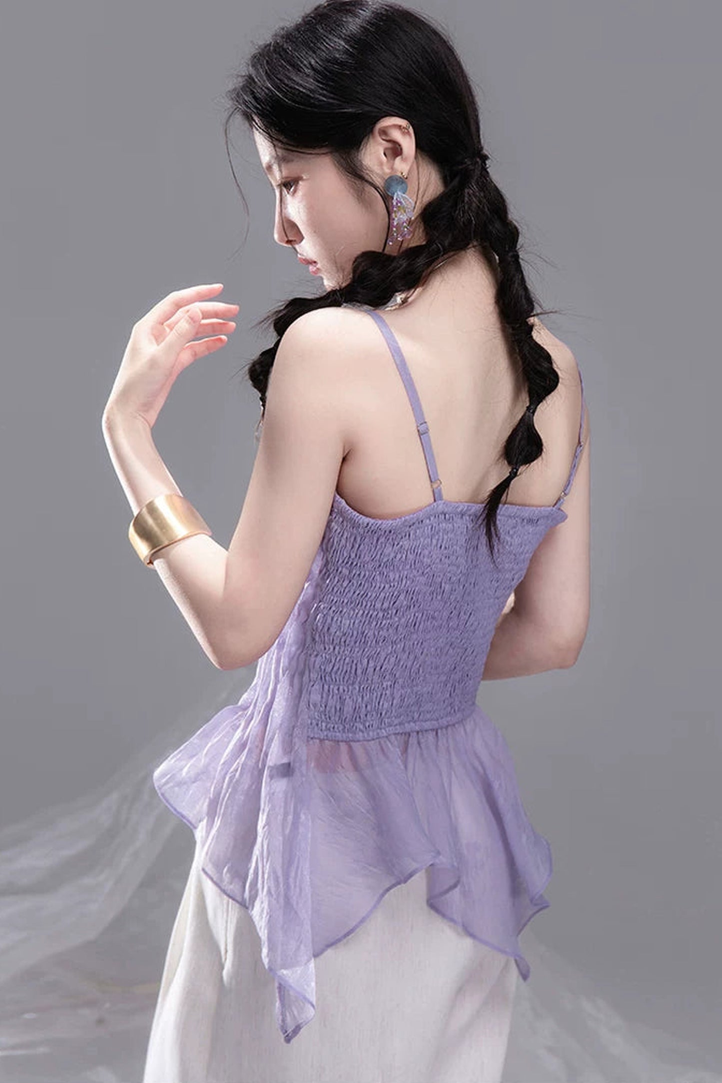 Ice Silk Ruched Camisole