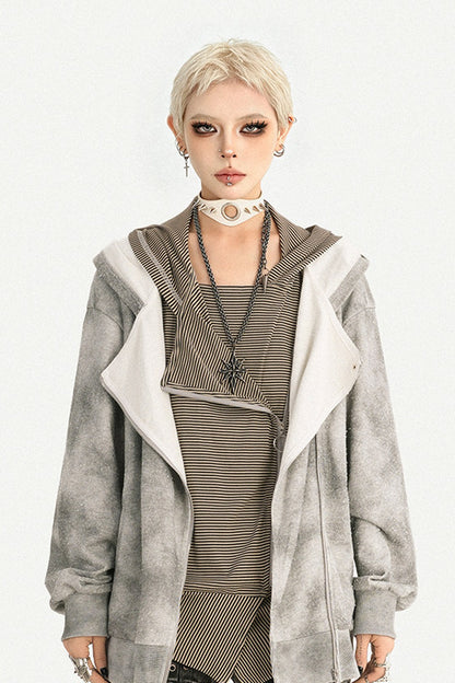 Y2K Layered-Look Hooded Jacket