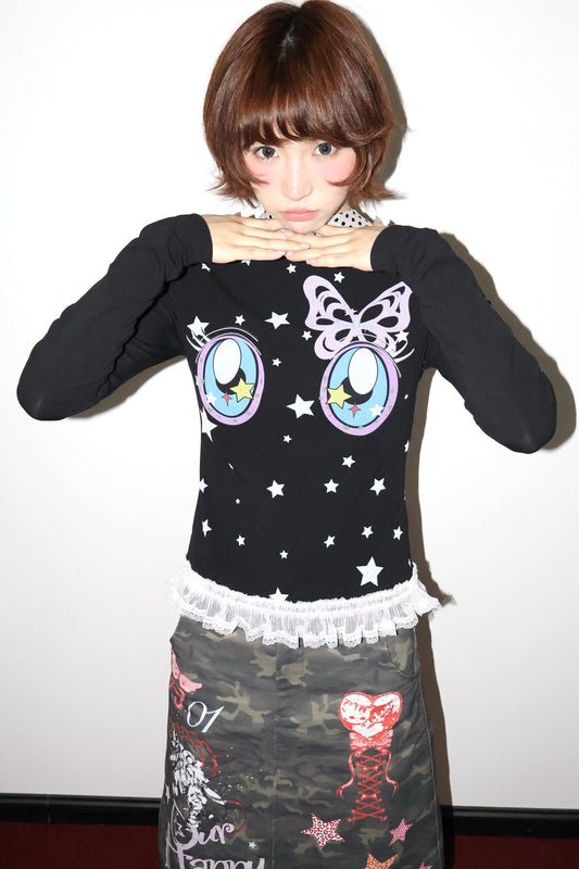 Comic Eye Long Sleeve Top