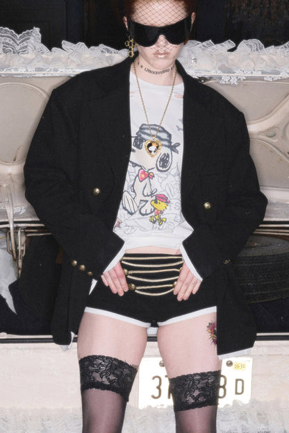 Layered-Look Double-Breasted Blazer