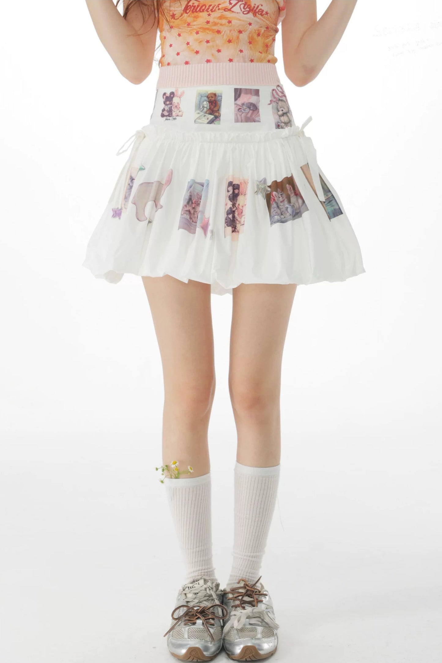 Playful Print High-Waisted Skirt