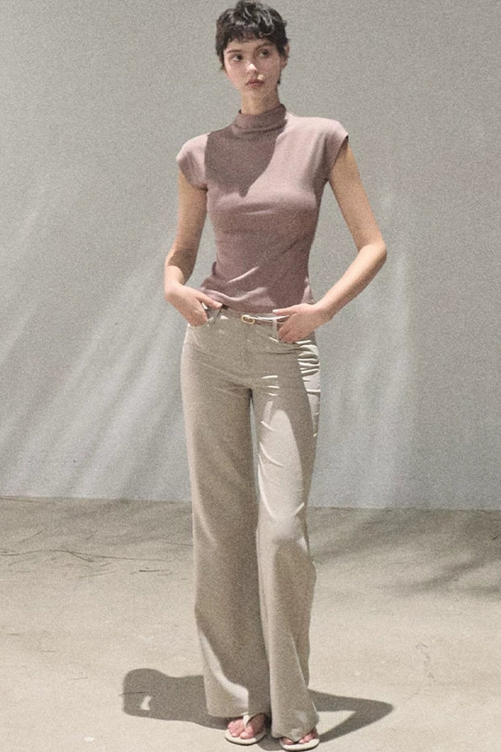 Lyocell Draped Flared Pants