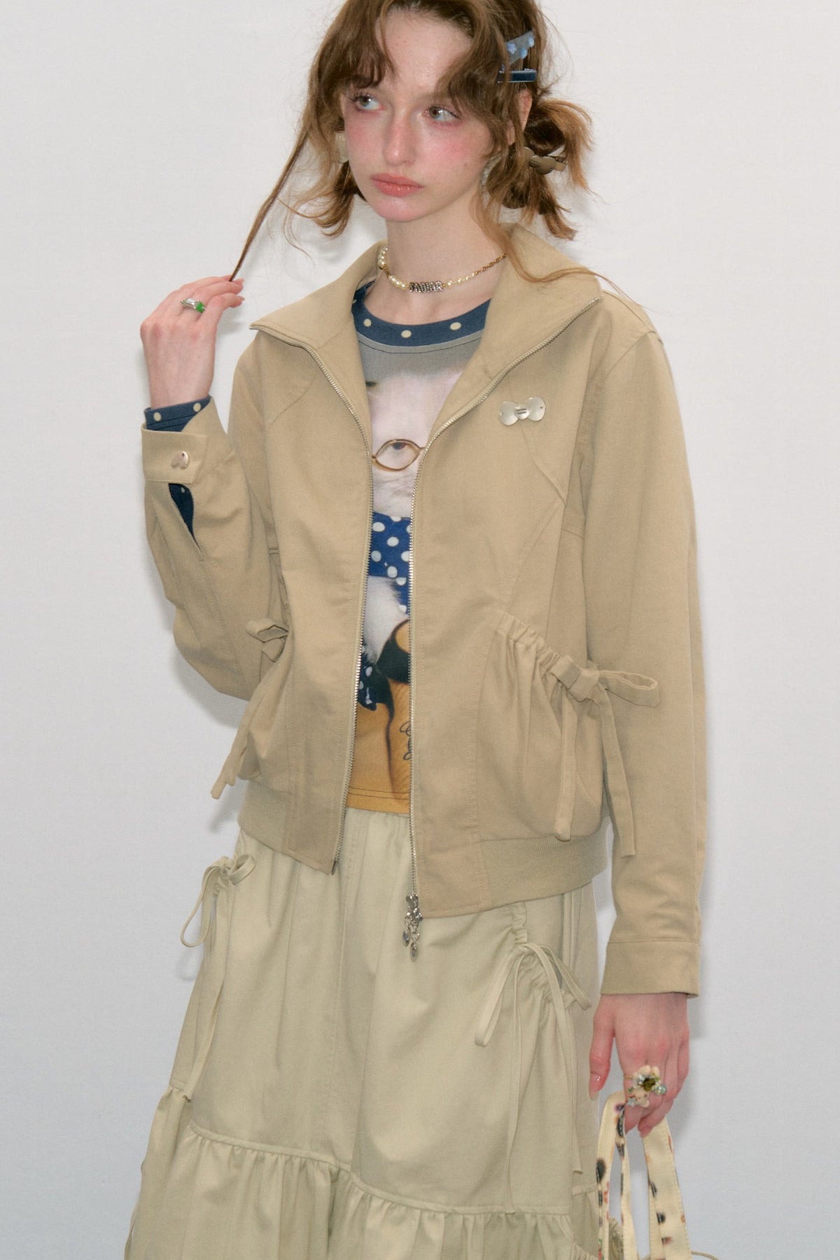Khaki Lapel Work Jacket