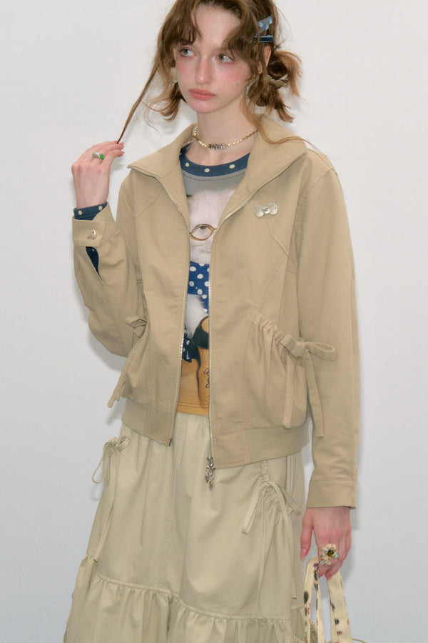 Khaki Lapel Work Jacket