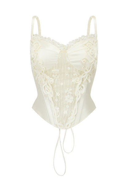 White Rose Fishbone Camisole and Skirt Set-Up