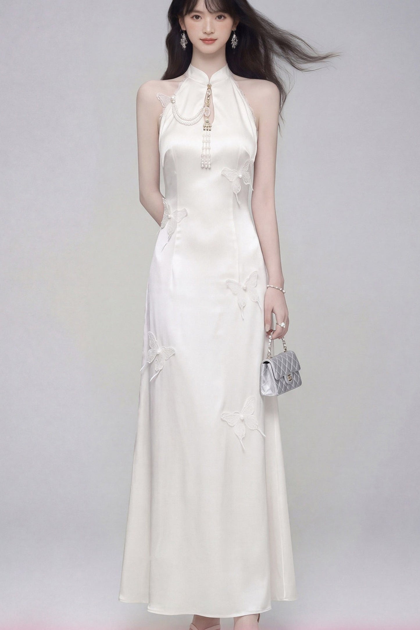 Butterfly Embroidered Cheongsam Dress