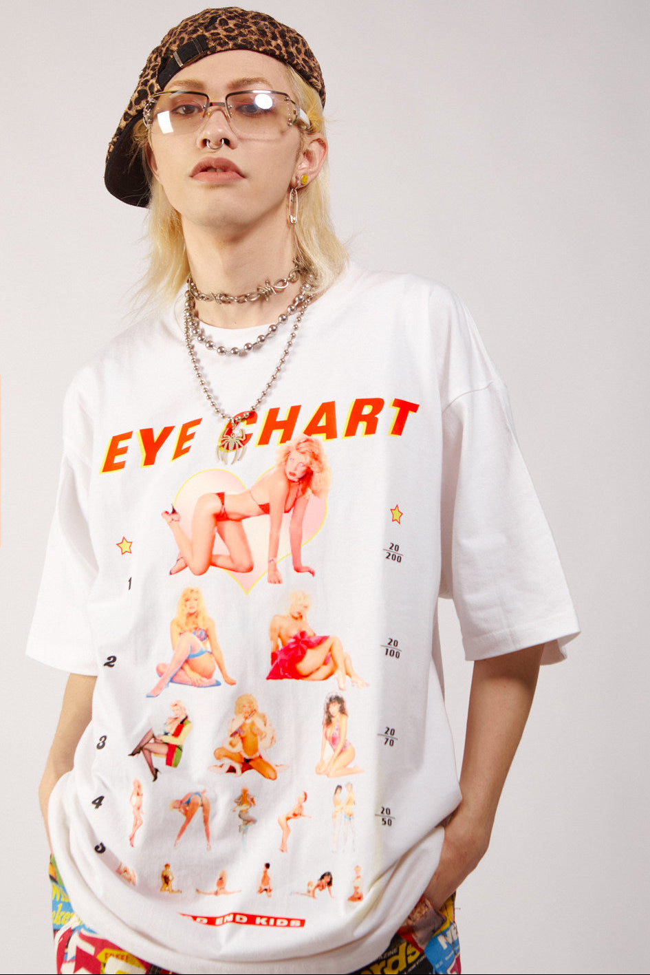 Eye Chart Oversized Graphic T-Shirt