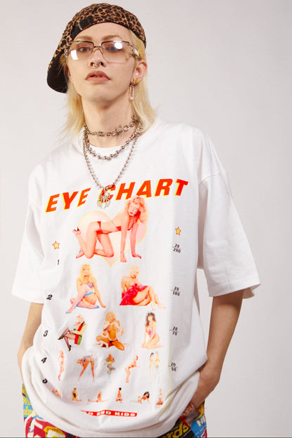 Eye Chart Oversized Graphic T-Shirt