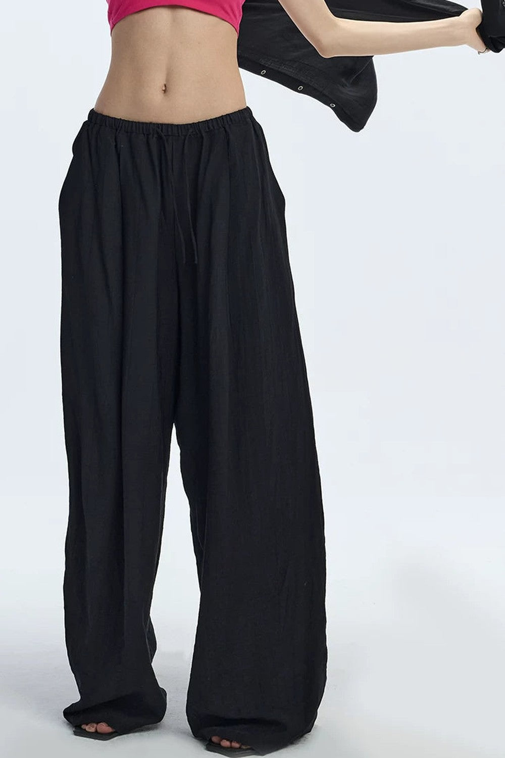 Black Textured Resort Shirt Pants Set-Up