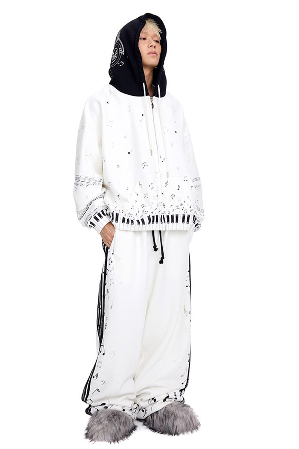 Musical Notation Printed Sweatpants