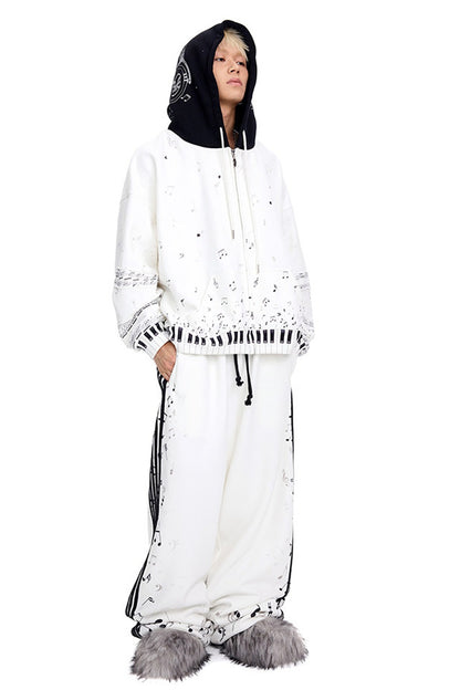 Musical Notation Printed Sweatpants