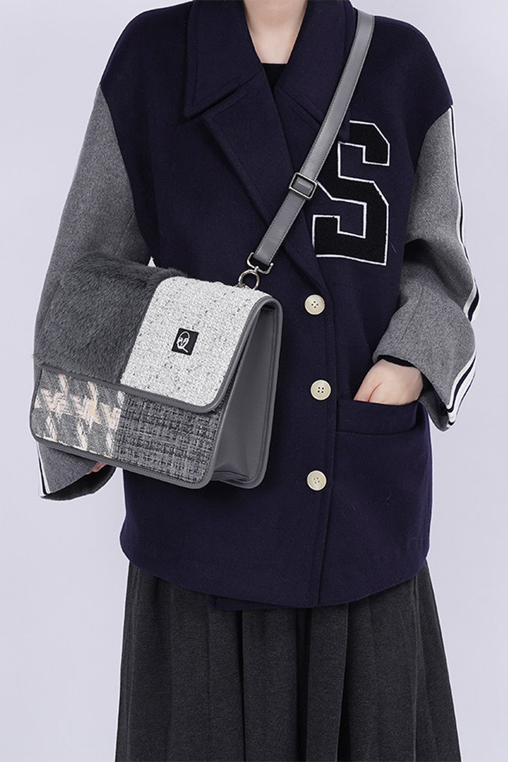 Y2K Color-Blocking Crossbody Bag