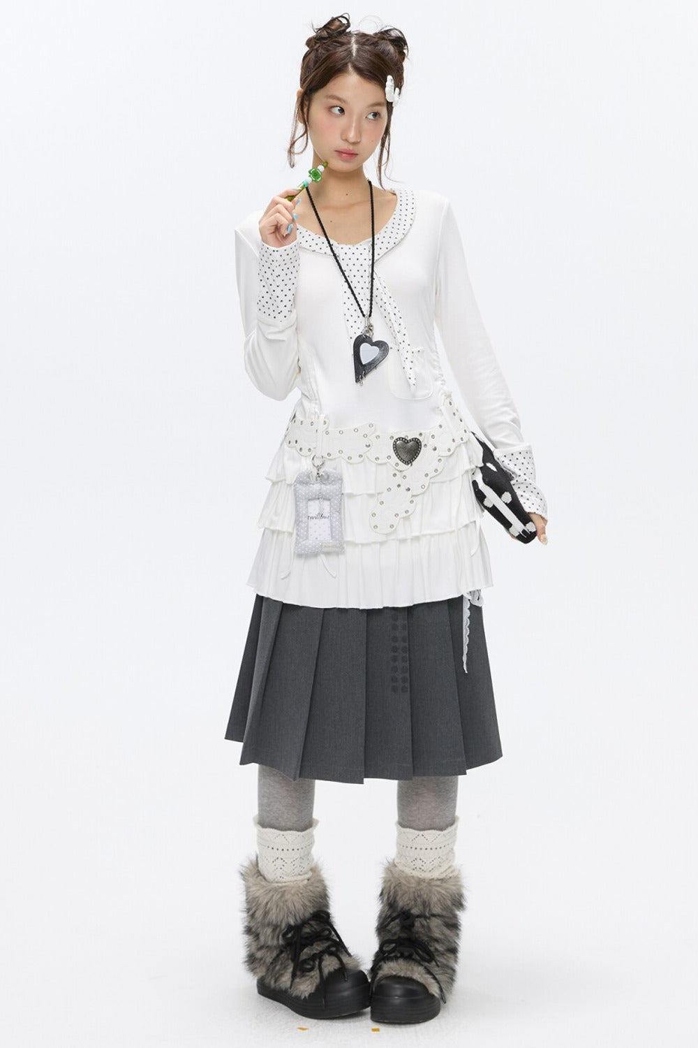 Tie Star Dot Multi-Layered Dress