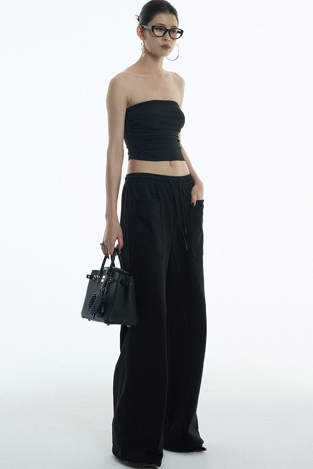 Double-Layer Wide-Leg Sweatpants