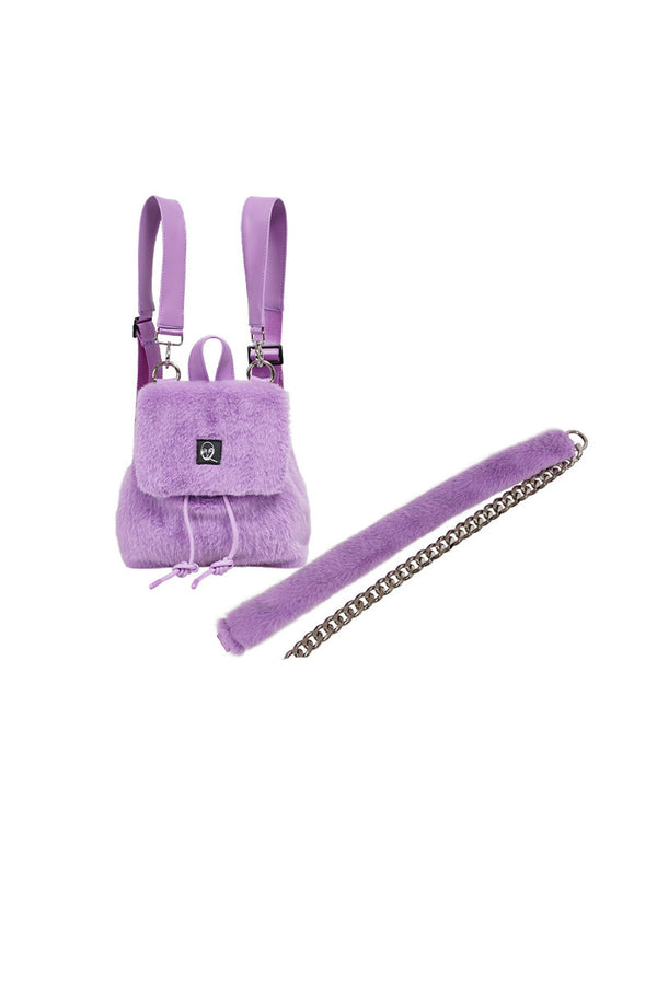 Macaron Furry Crossbody Backpack
