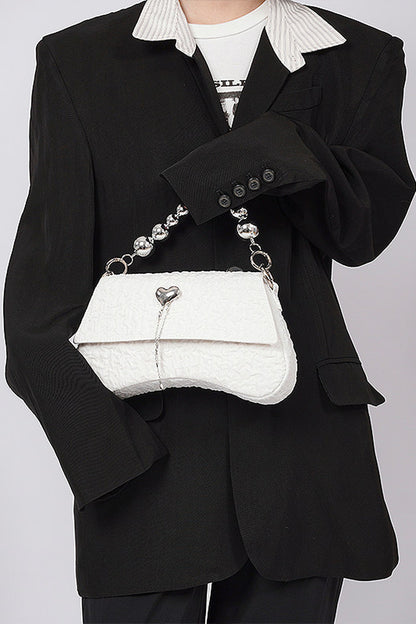 Pearl Pleated Crossbody Bag