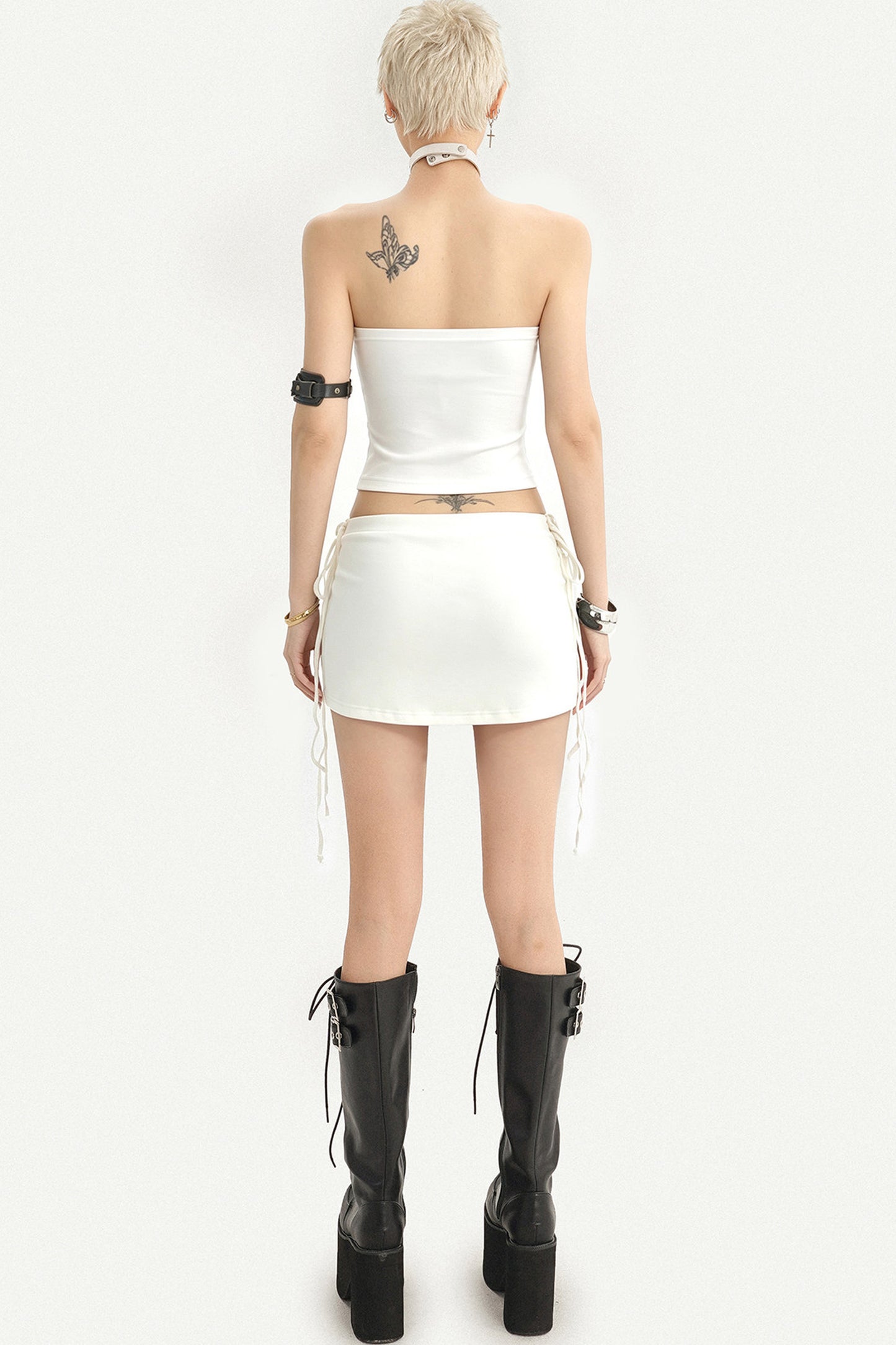 White Tube Top and Mini Skirt Set-Up