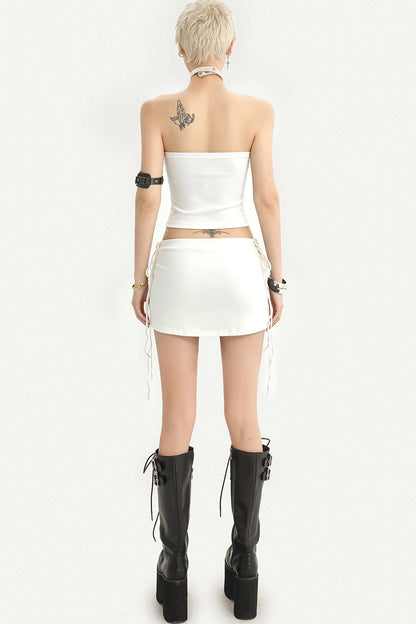White Tube Top and Mini Skirt Set-Up