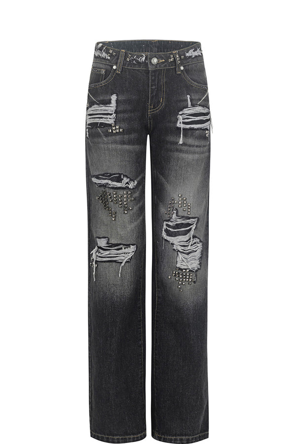 Straight Ripped Jeans