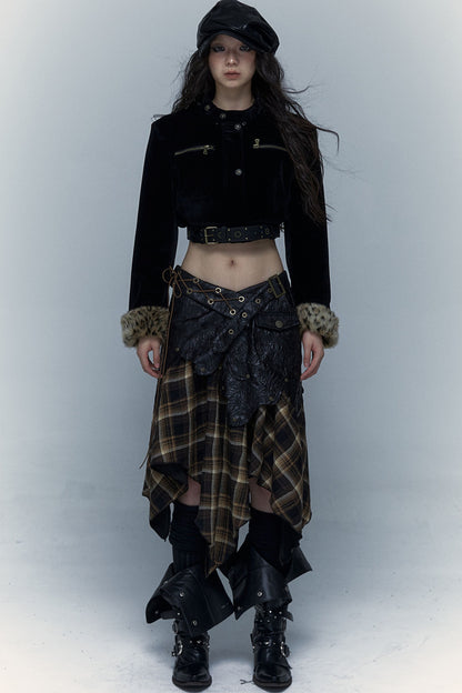 Dark Punk Patchwork Skirt