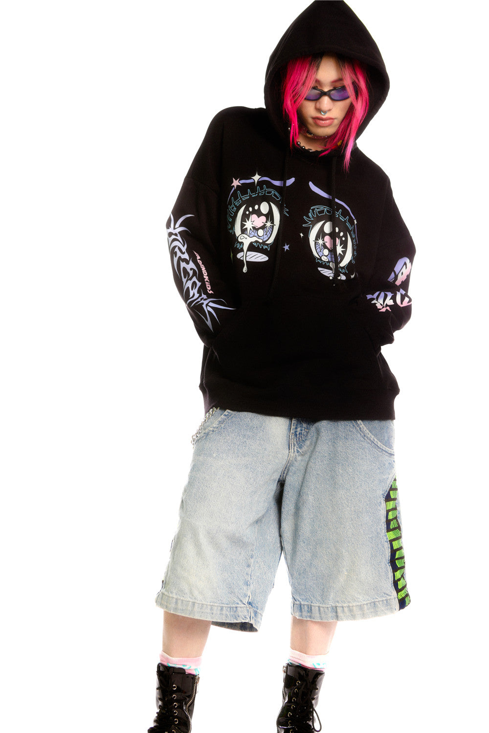 Anime Eye Print Loose Jacket