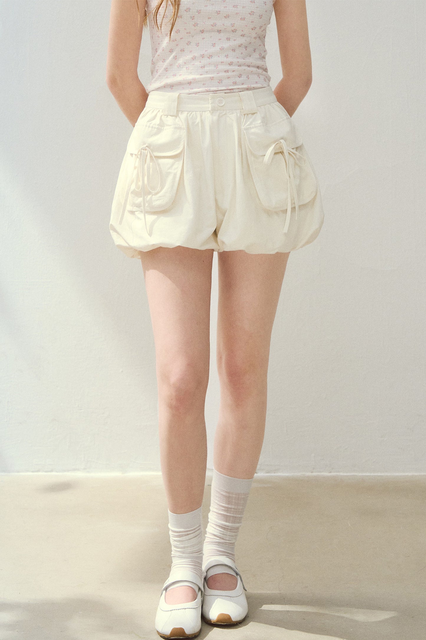 Cloud Cargo Bow Pumpkin Puff Shorts