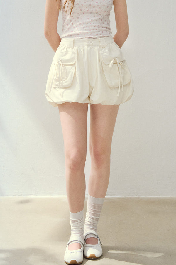 Cloud Cargo Bow Pumpkin Puff Shorts