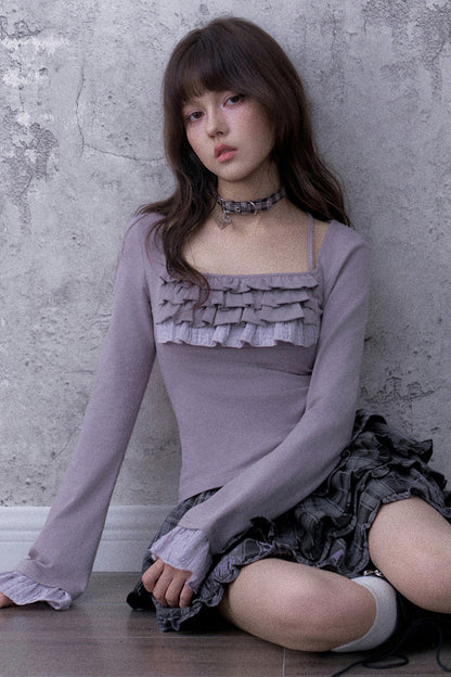 Light Purple Ruffled Top