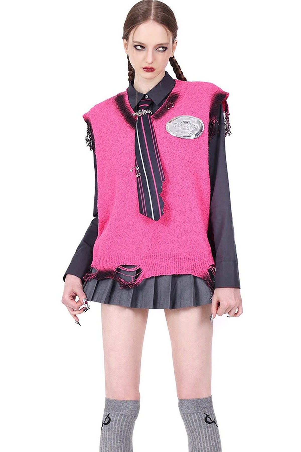 Detachable Ring Pleated Skirt