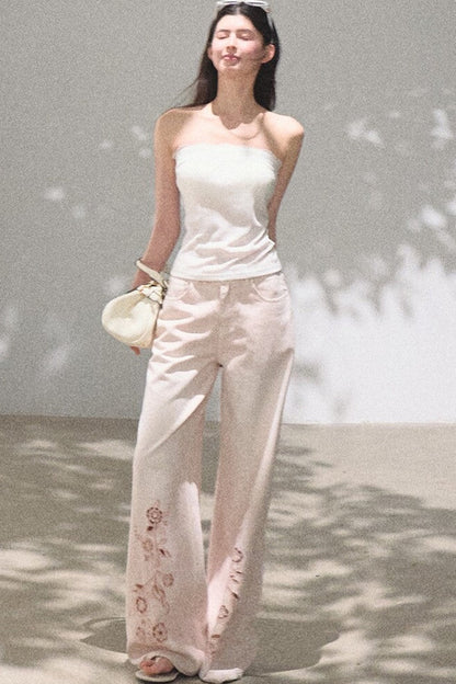 Linen Lace Off-Shoulder Top