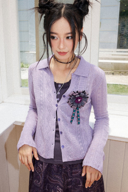 Lightweight Hollow Knit Cardigan