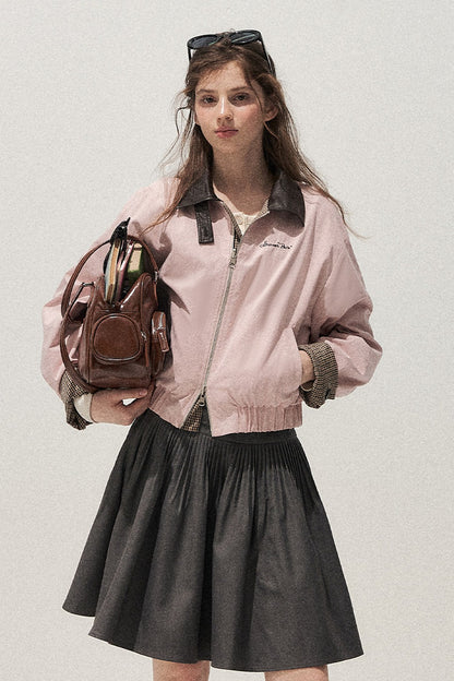 Giacca rosa reversibile pied-de-poule