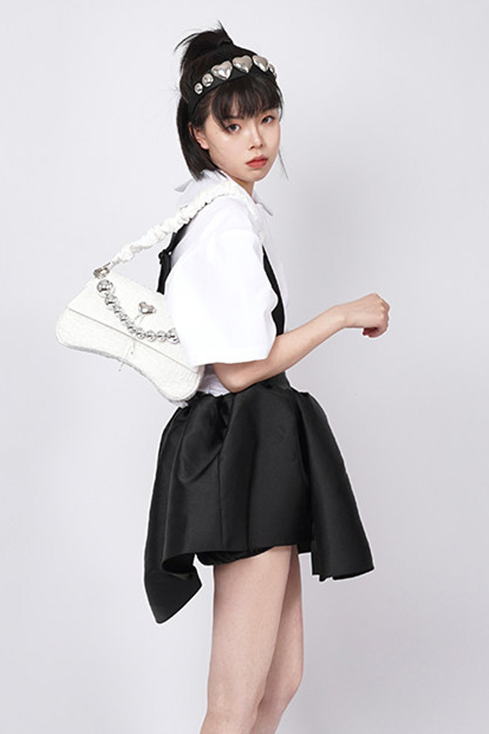 Pearl Pleated Crossbody Bag