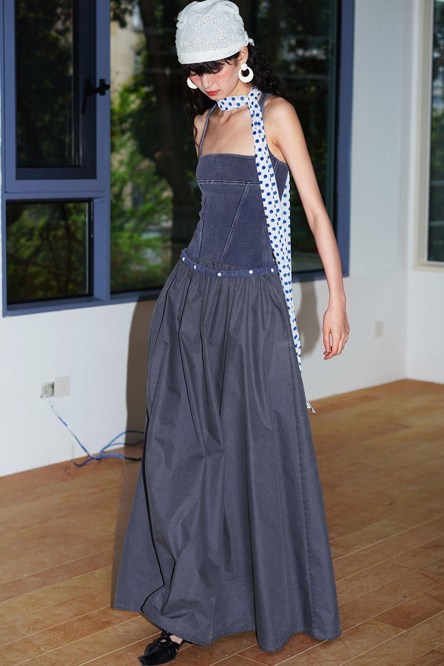 Distressed Washed Cotton Dress