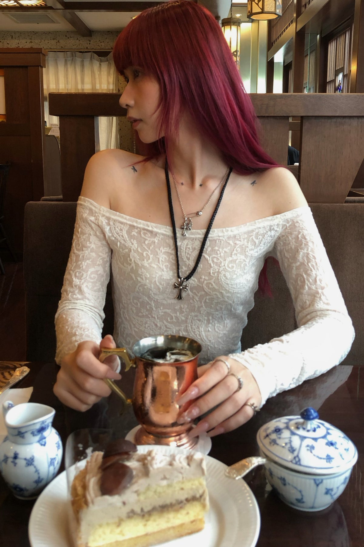Lace Feather Bolero And Camisole Set-Up