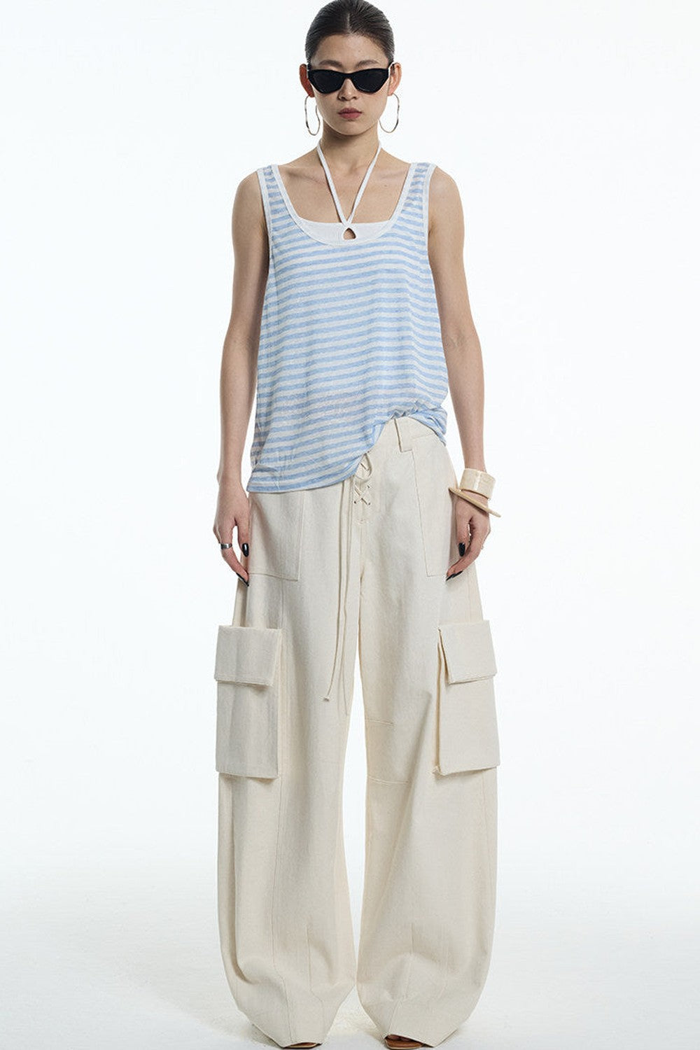 Nautical Striped Lyocell Tank Top