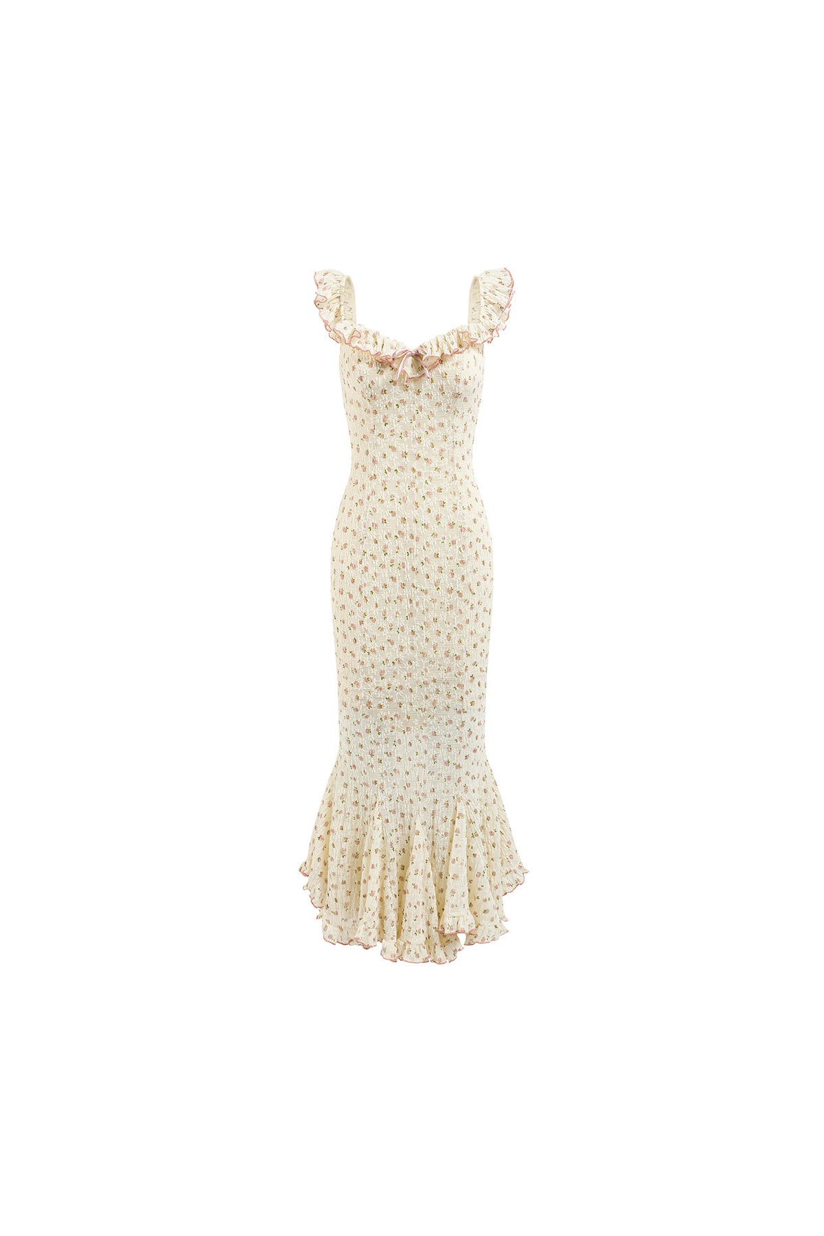 Hoch tailliertes florales Fischschwanz-Kleid-Set