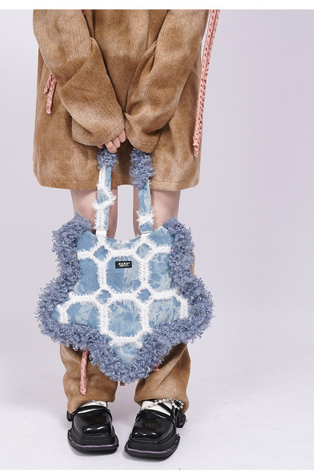 Borsa sottobraccio rétro in denim