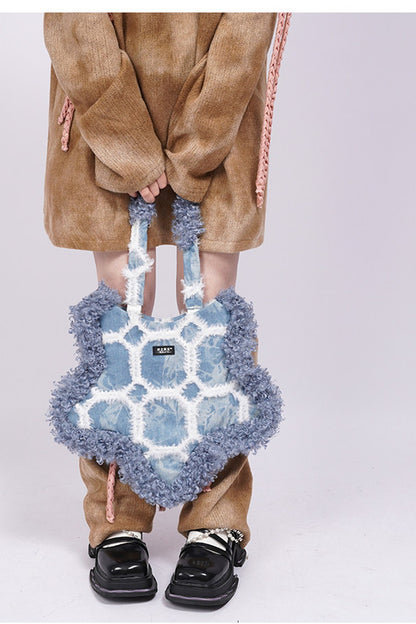 Borsa sottobraccio rétro in denim