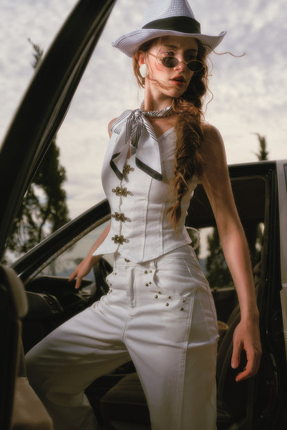 White Vest and Jeans Set-Up