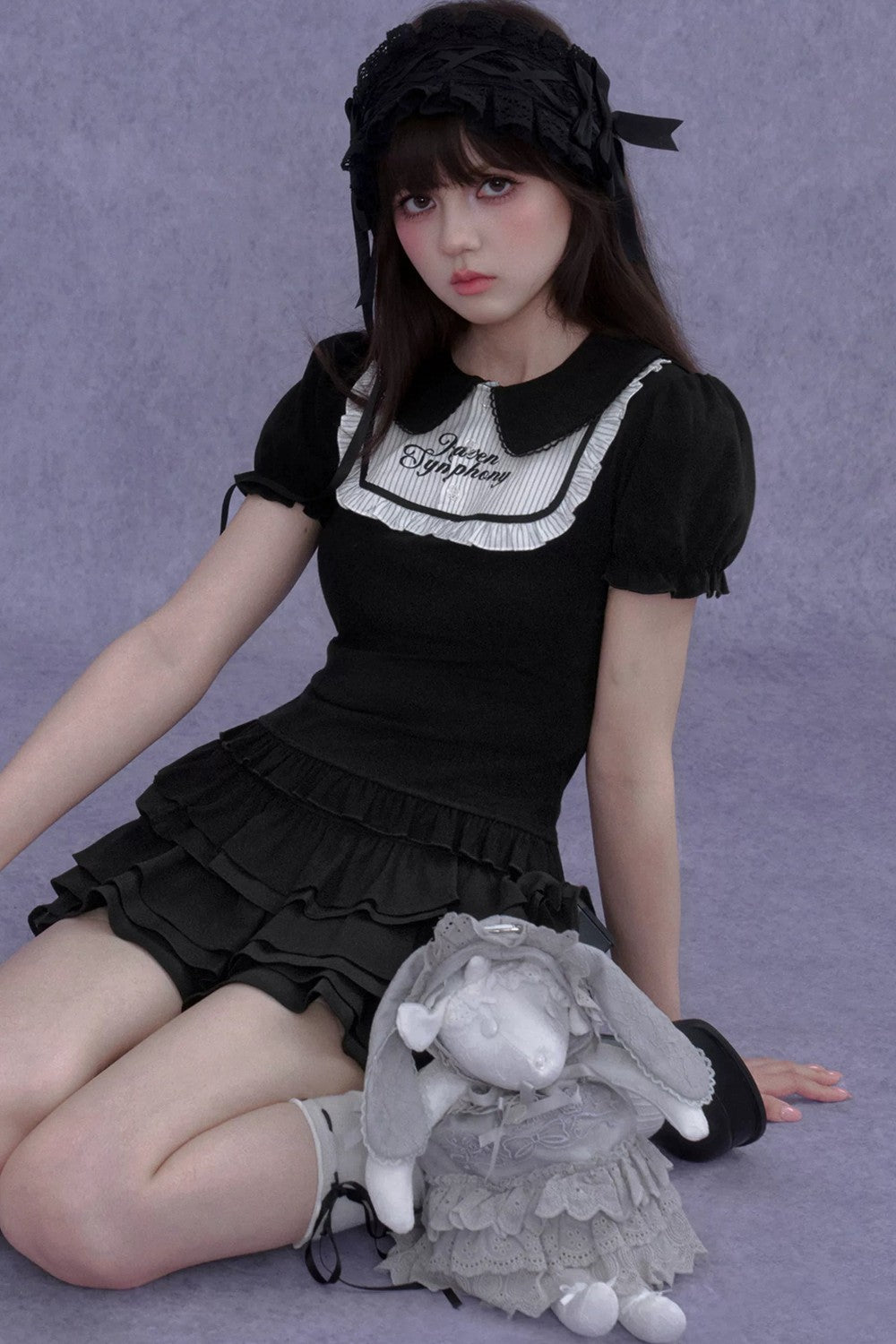 Dark Lolita Doll Collar Top Set-Up