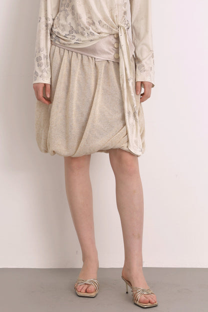 Oatmeal Oil Painting Texture Irregular Skirt