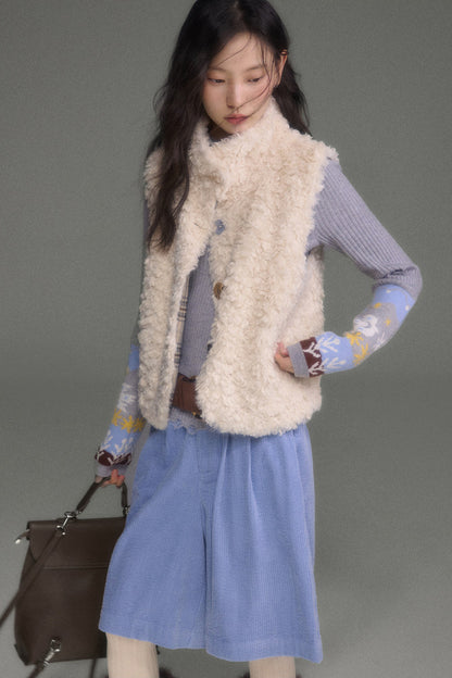 Wool Blend Bird Jacquard Knit Top