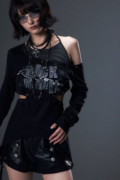 Cut-Out Asymmetrical Rock T-Shirt